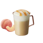Hojicha and peach mousse tea latte